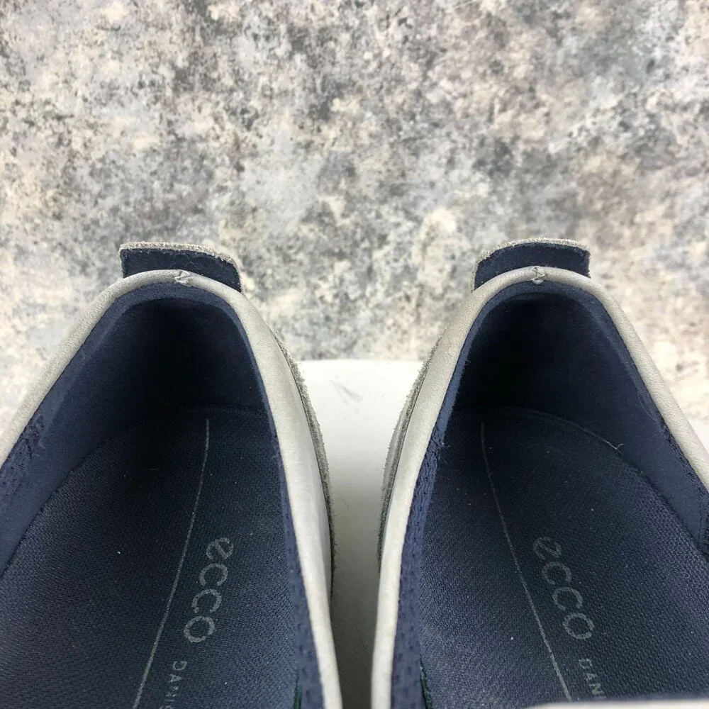 Ecco Men's Size 11-11.5 Cathum 2.0 Slip On Grey Leather Suede Loafers Shoes